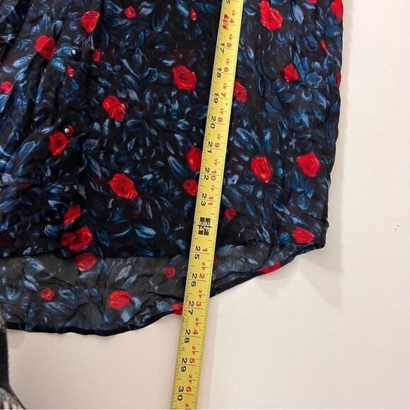 The Kooples Button Up Blouse Women’s 1 Floral Semi Sheer Long Sleeve - Picture 5 of 7